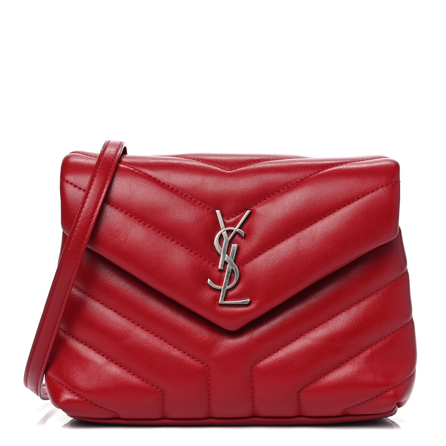 Calfskin Y Quilted Monogram Toy Loulou Crossbody Bag Rouge Eros