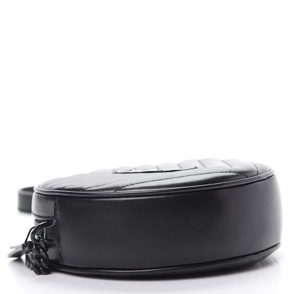 Saint Laurent Calfskin Matelasse Chevron Round Vinyle Camera Bag Black 4 of 10