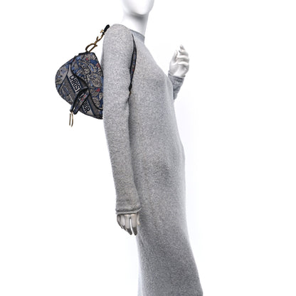 Christian Dior Canvas Embroidered Jardin Magique Saddle Bag Denim Multicolor 2 of 10