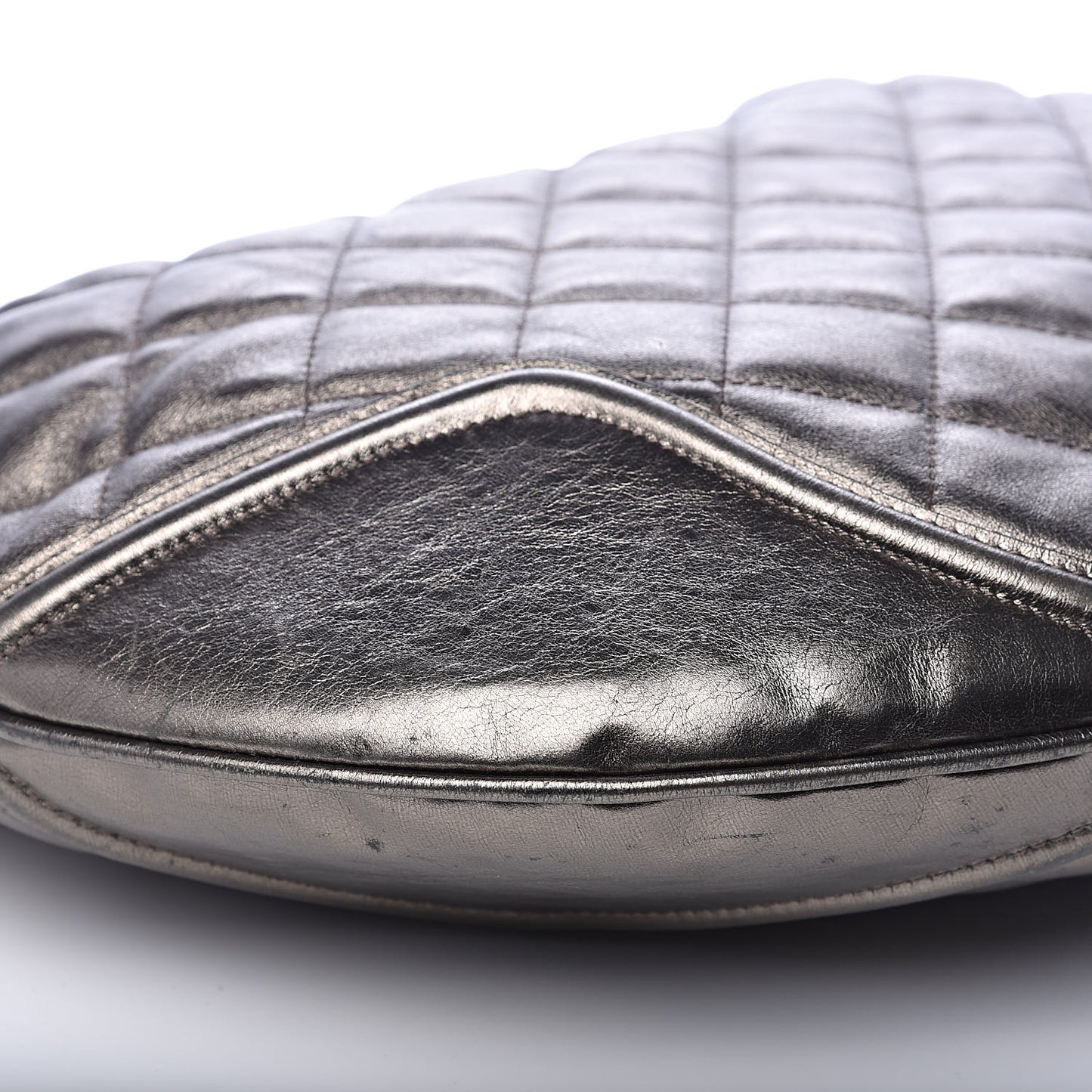 Metallic Calfskin Quilted Hoxton Hobo Nickel