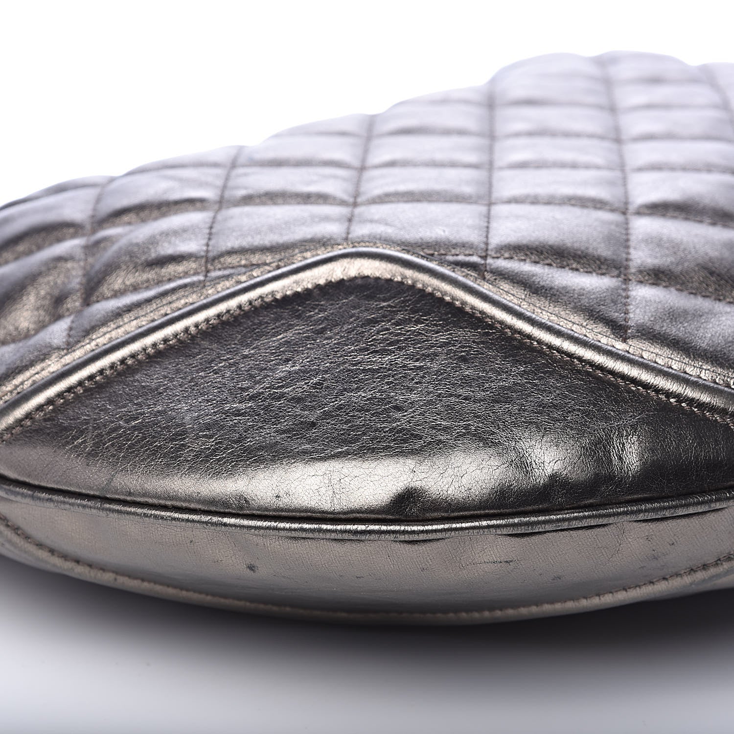 Burberry Metallic Calfskin Quilted Hoxton Hobo Nickel 8 of 16