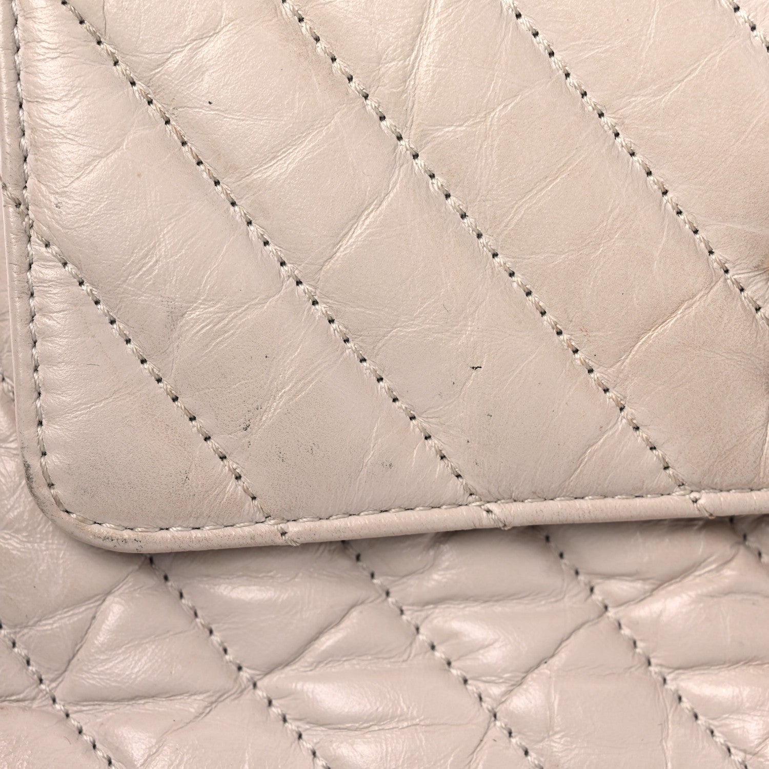 Chanel Aged Calfskin Chevron Quilted Mini Coco Handle Flap Ivory 20 of 21
