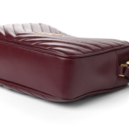 Saint Laurent Calfskin Matelasse Monogram Lou Camera Bag Dark Legion Red 5 of 10