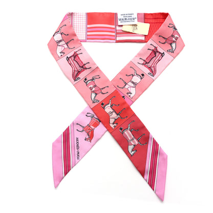 Hermes Silk Couvertures Nouvelles Twilly Rose Grenadine 1 of 5
