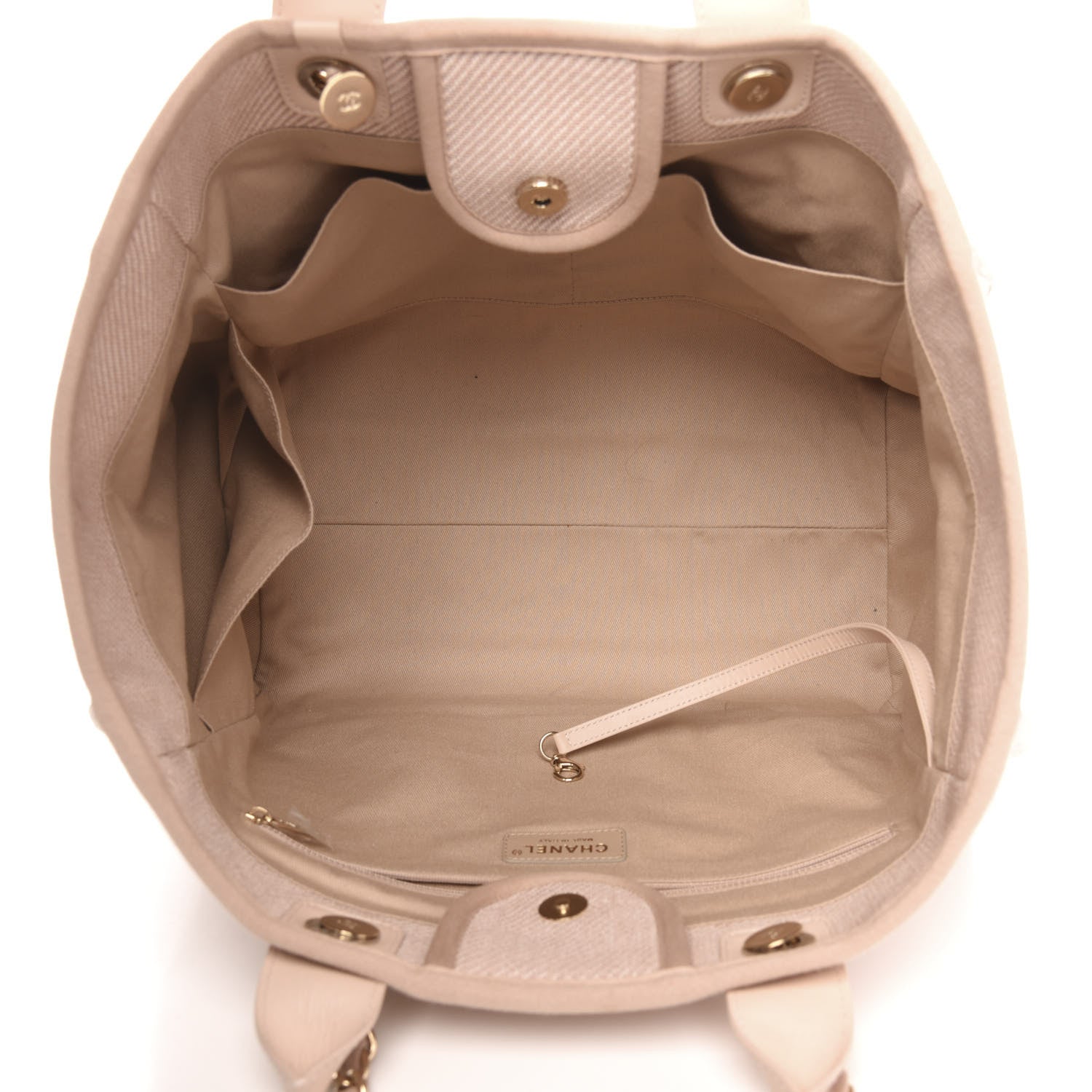 Chanel Mixed Fibers Calfskin Medium Deauville Tote Beige 5 of 12