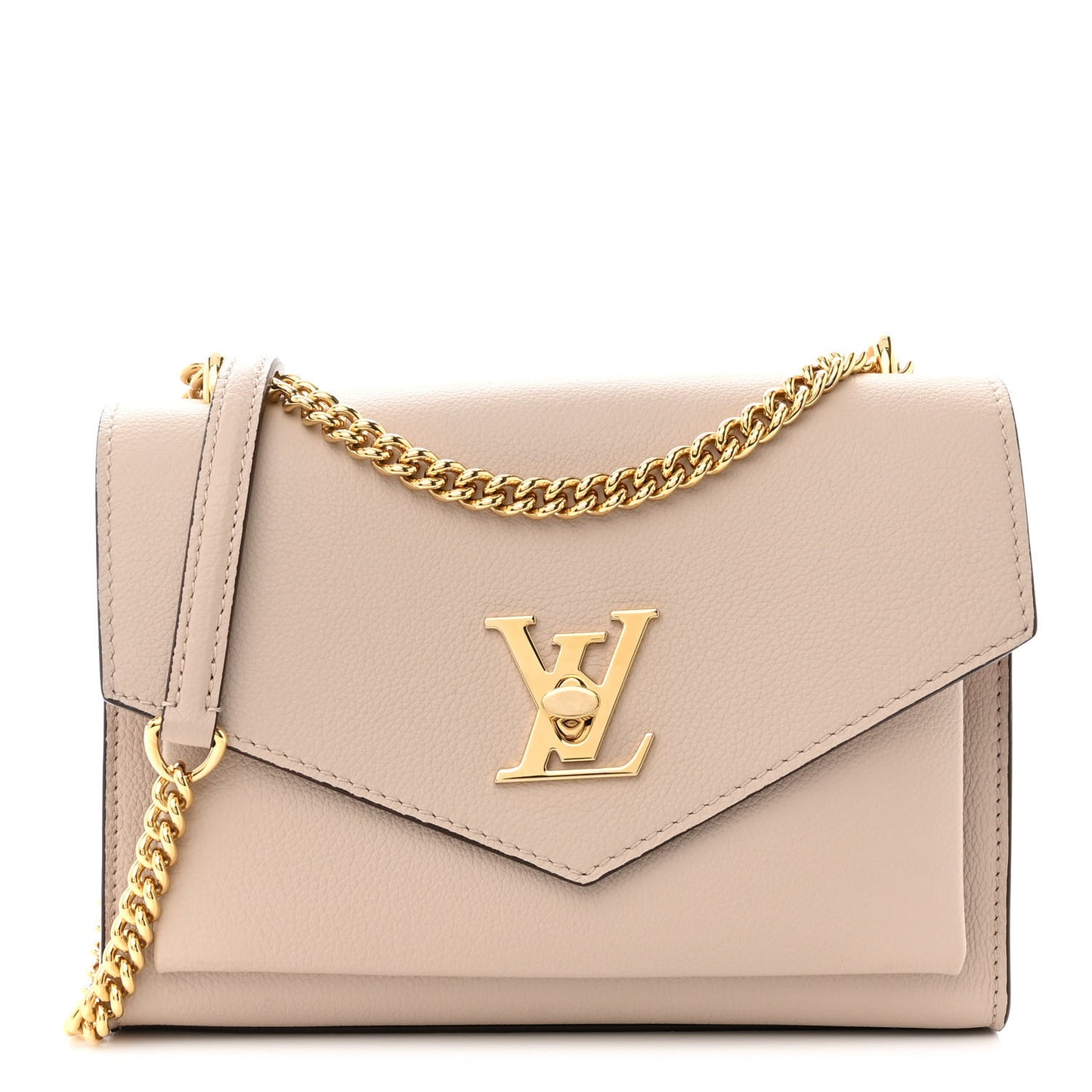 Soft Calfskin Mylockme Chain Bag BB Greige