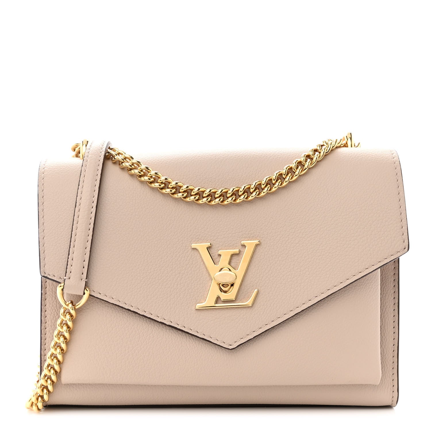 Louis Vuitton Soft Calfskin Mylockme Chain Bag BB Greige 1 of 9