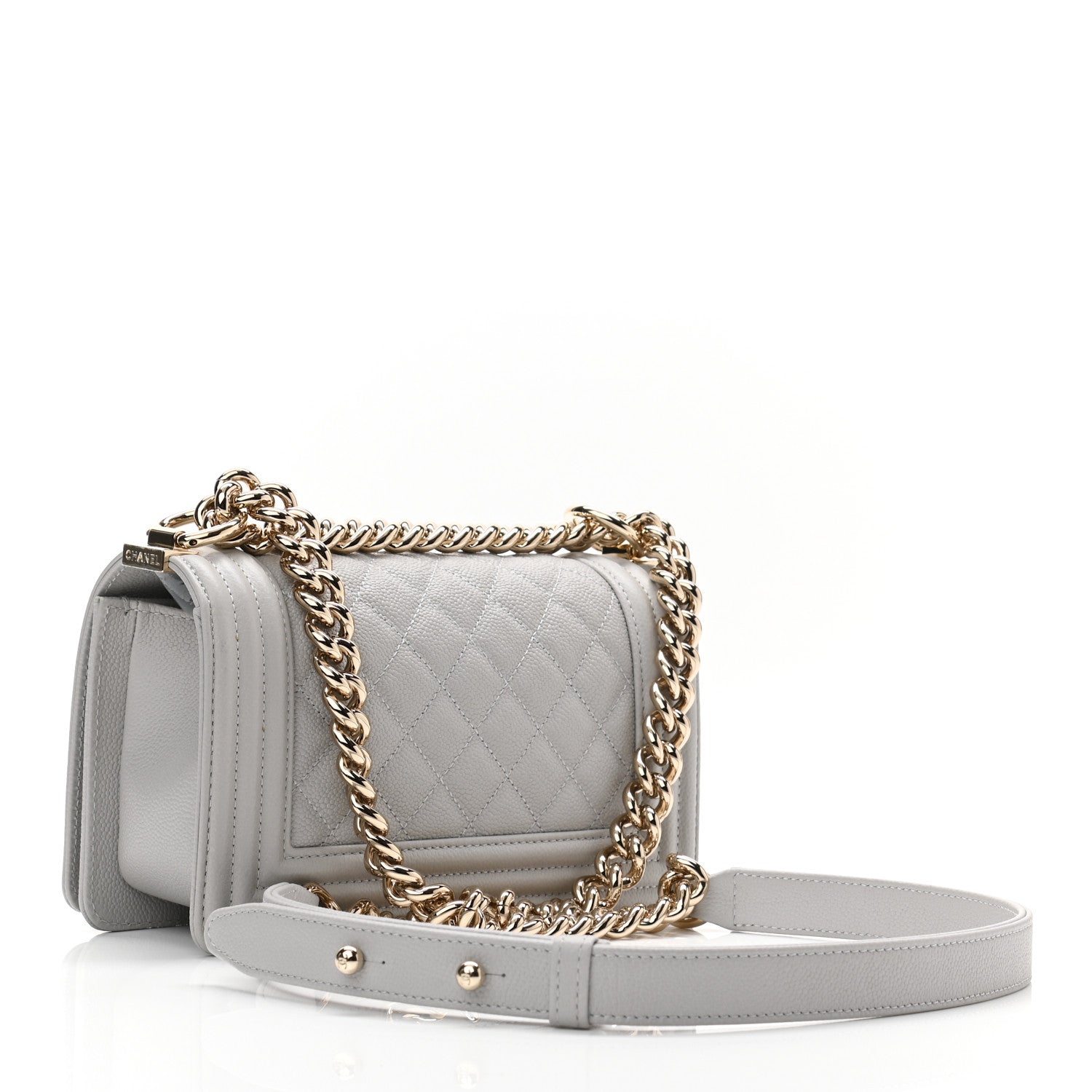 Chanel Caviar Quilted Small Boy Flap Light Grey 3 of 11