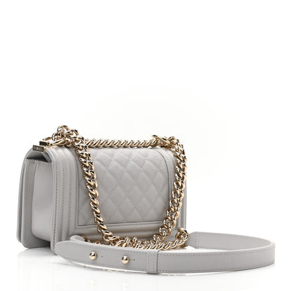 Chanel Caviar Quilted Small Boy Flap Light Grey 3 of 11