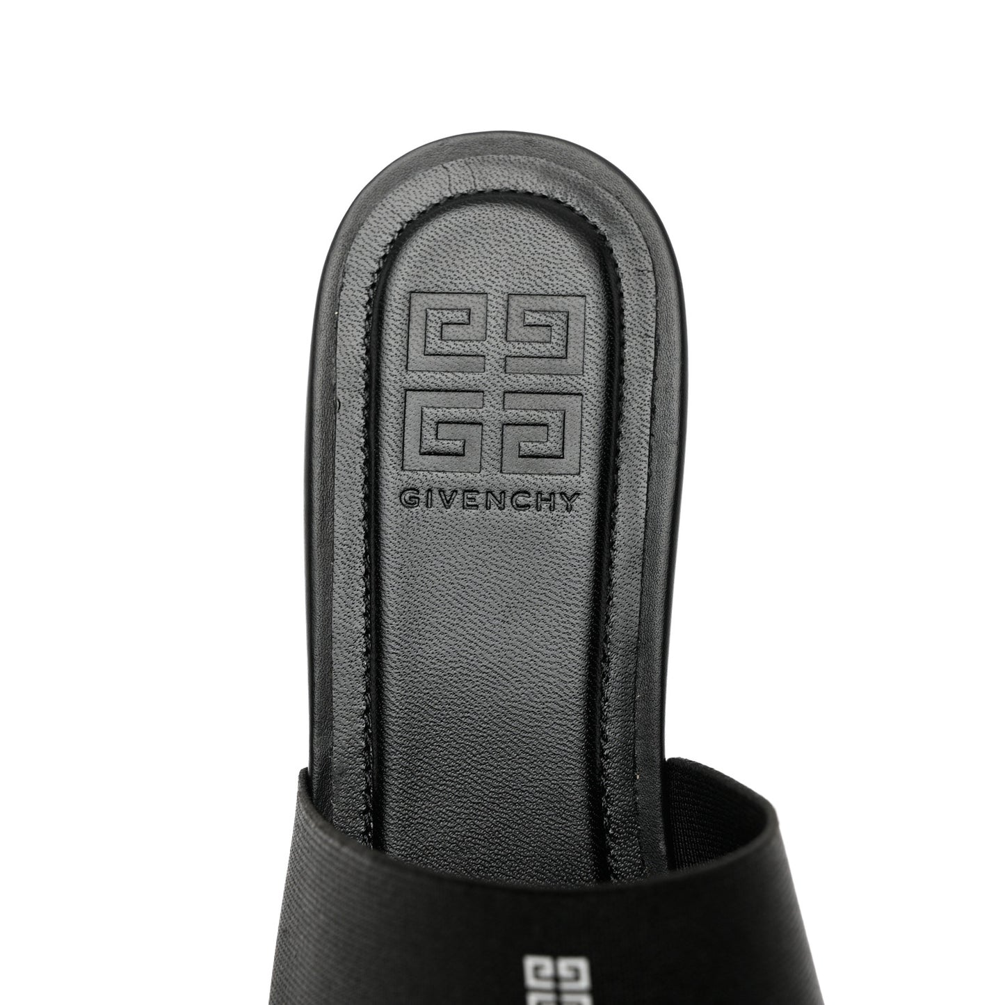 Calfskin Bedford Logo Mule Slides 38 Black