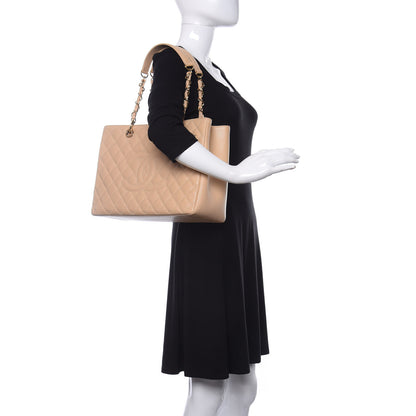 Chanel Caviar Quilted Grand Shopping Tote GST Beige 2 of 11