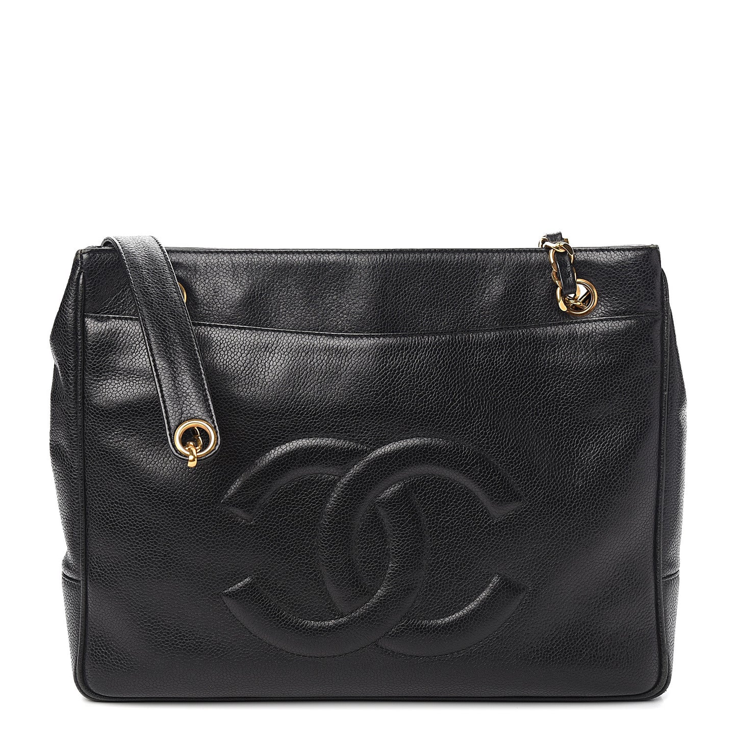Caviar CC Shoulder Bag Black