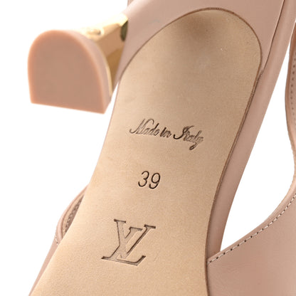 Louis Vuitton Calfskin Sparkle Slingback Pumps 39 Nude 7 of 9