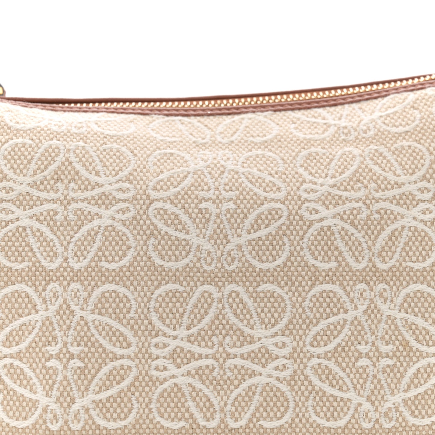 Jacquard Anagram Calfskin Small Cubi Bag  Ecru Tan