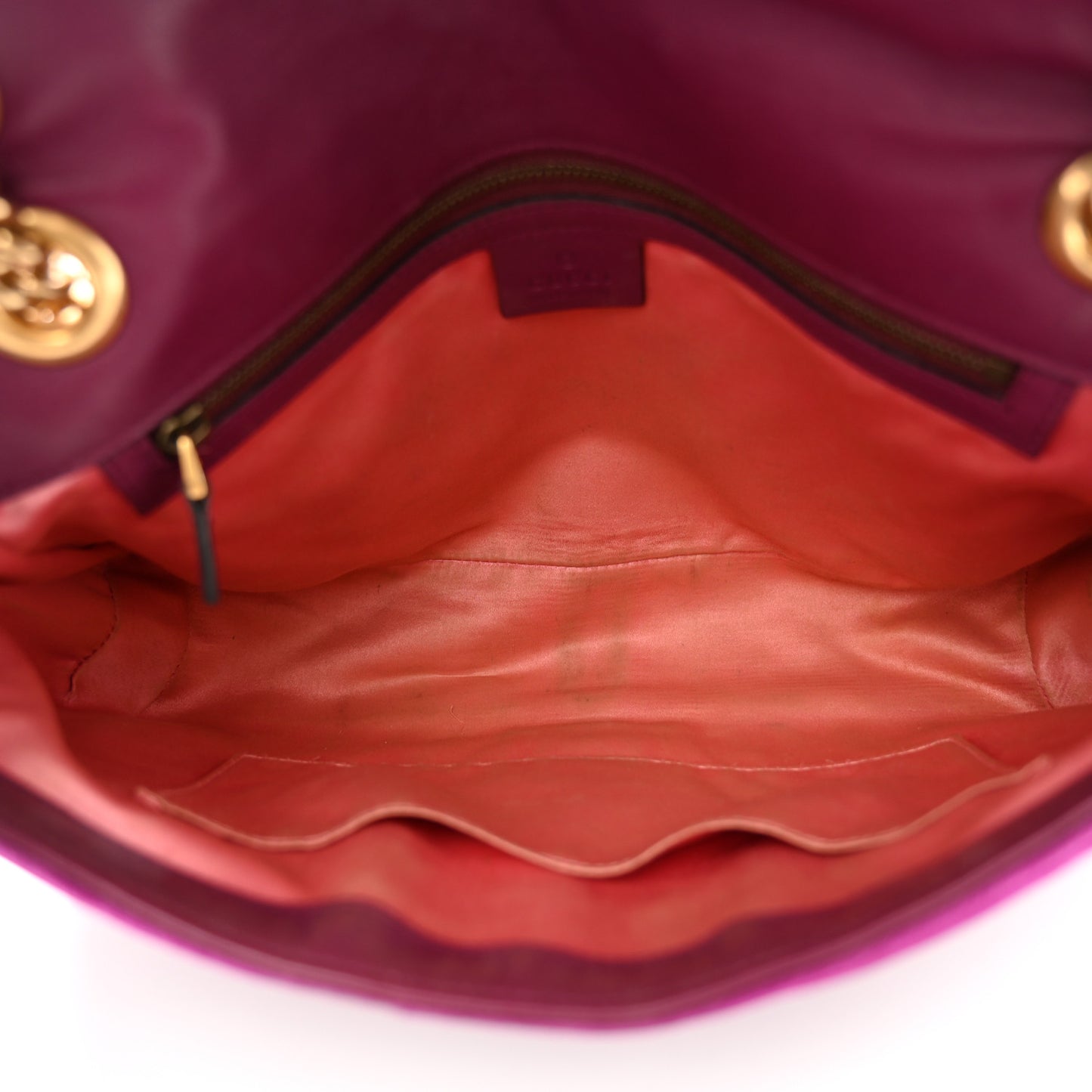 Velvet Matelasse Medium GG Marmont Shoulder Bag Fuchsia Violet Cyclamen