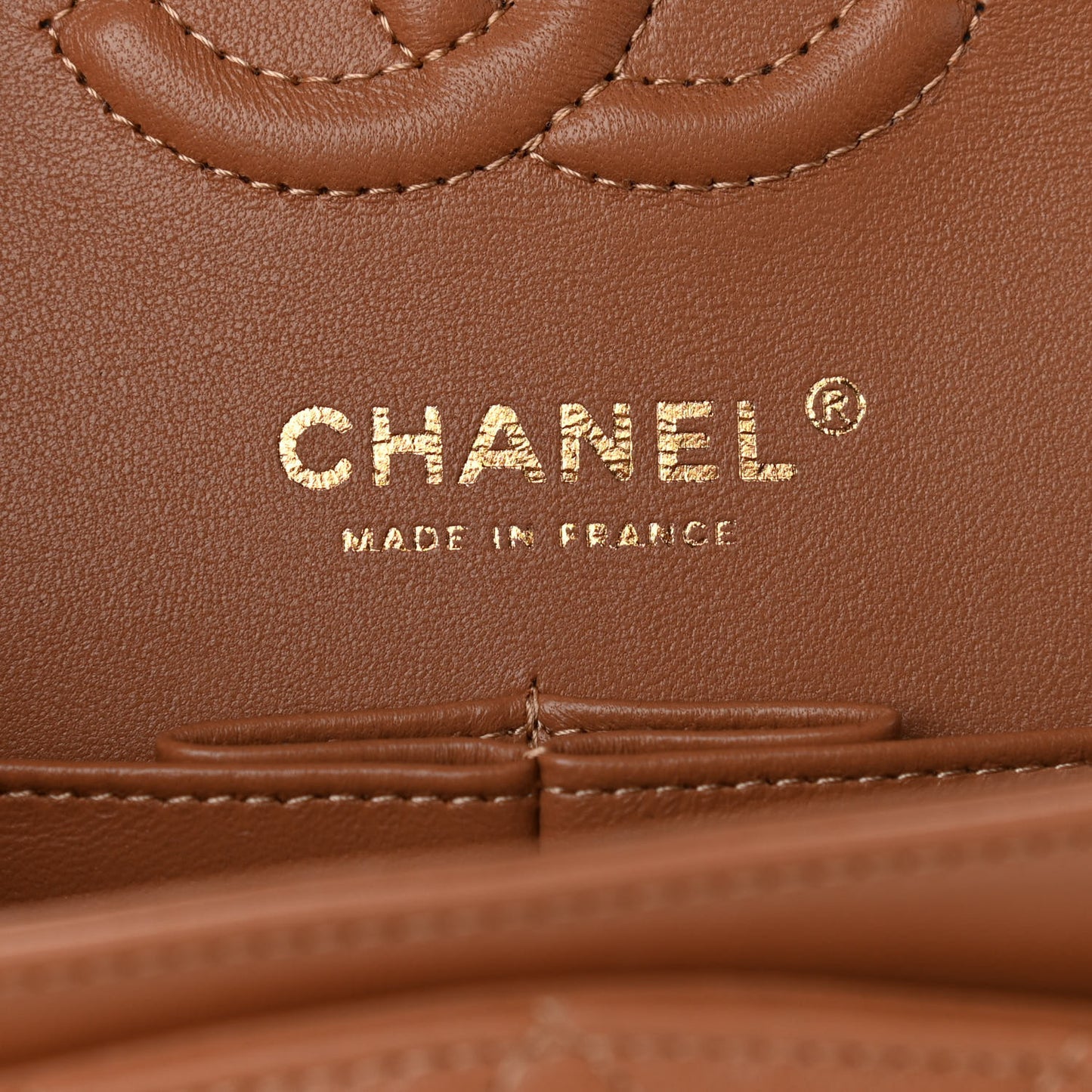 Lambskin Quilted Small Double Flap Brown