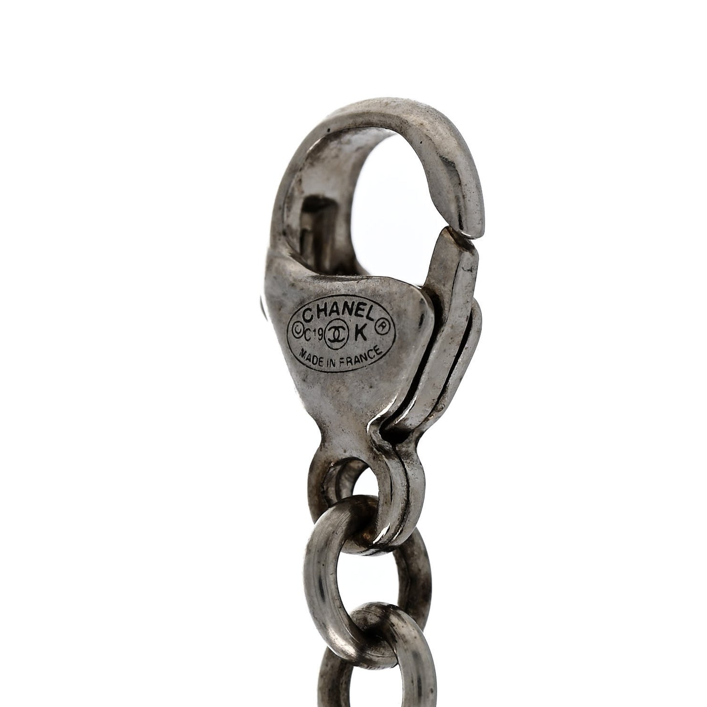 Pearl Crystal CC Bracelet Silver