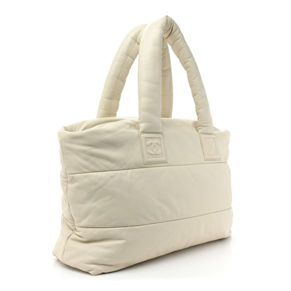 Chanel Lambskin Quilted Large Coco Cocoon Tote White 3 of 9