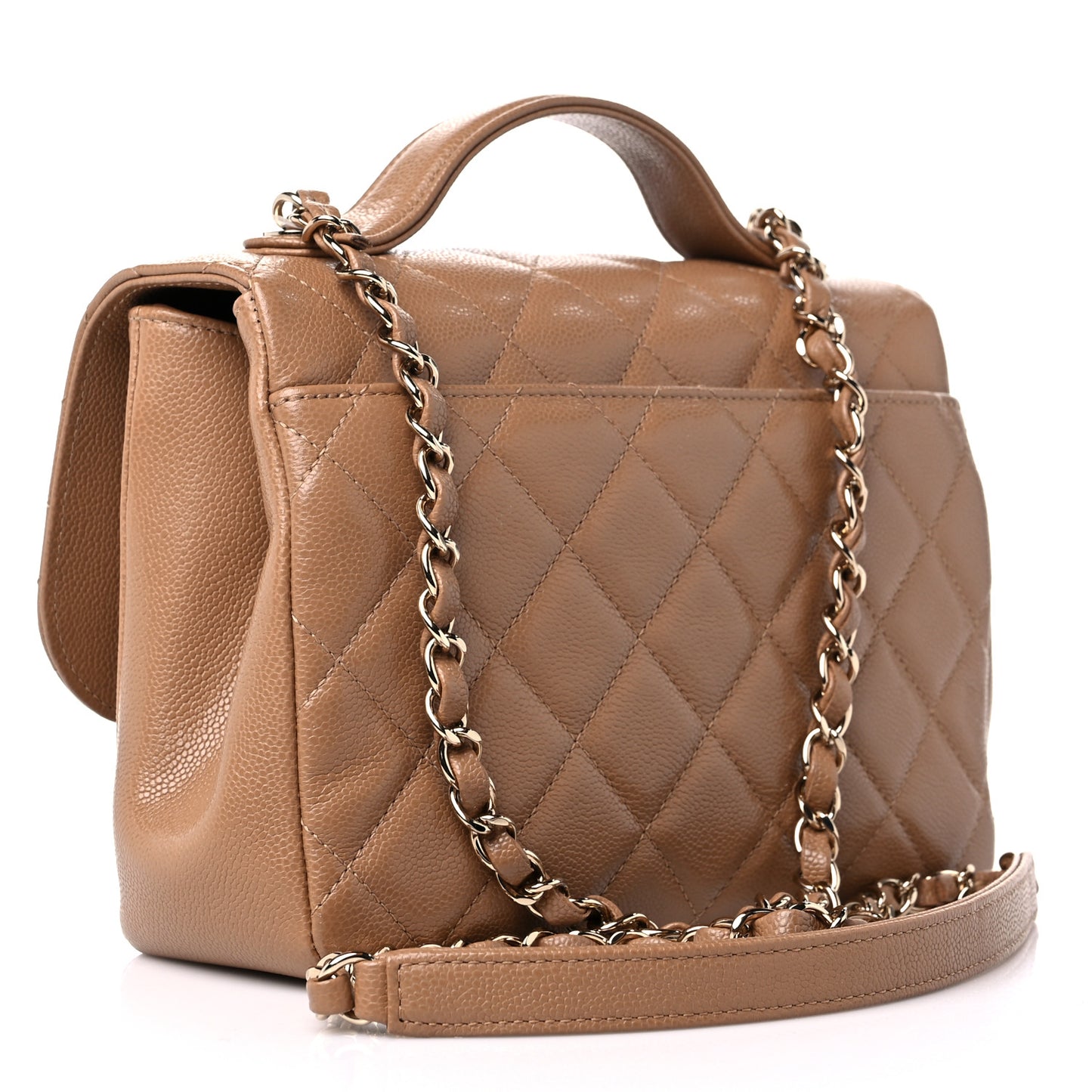 Caviar Quilted Medium Business Affinity Flap Beige
