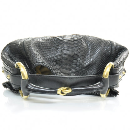 Gucci Python Large Horsebit Chain Hobo Black 6 of 10