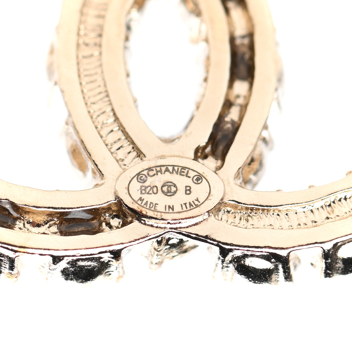 Crystal Pearl CC Dazzling Domino Earrings Gold