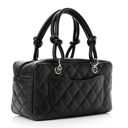 Chanel Calfskin Quilted Small Cambon Bowler Black White 3 of 10
