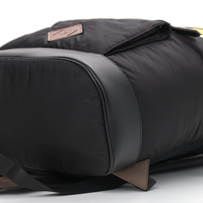 Fendi Nylon Cuoio Romano Monster Eyes Expandable Drawstring Backpack Black Argento Sunflower 9 of 9