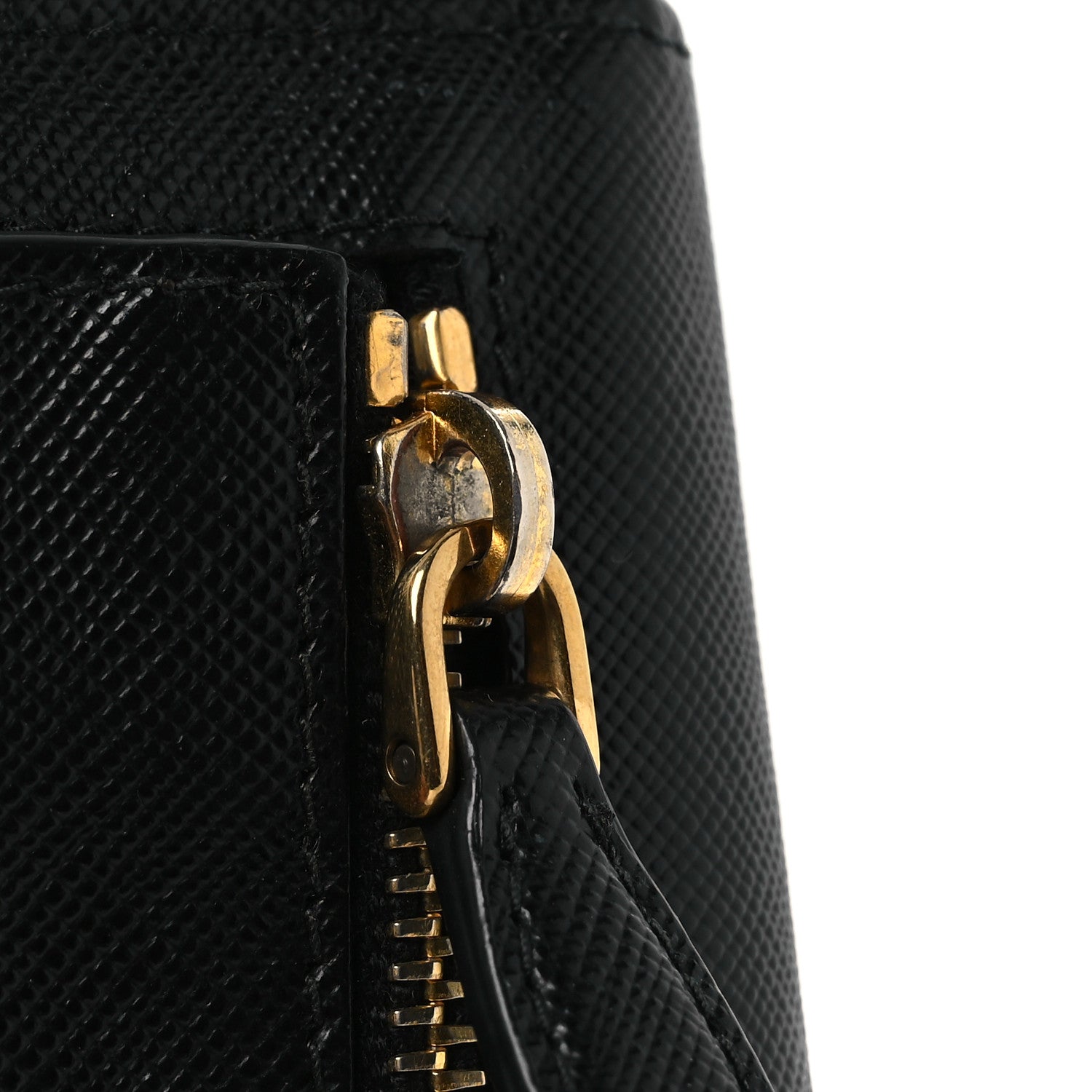 Prada Saffiano Metal Continental Flap Travel Wallet Black 9 of 10