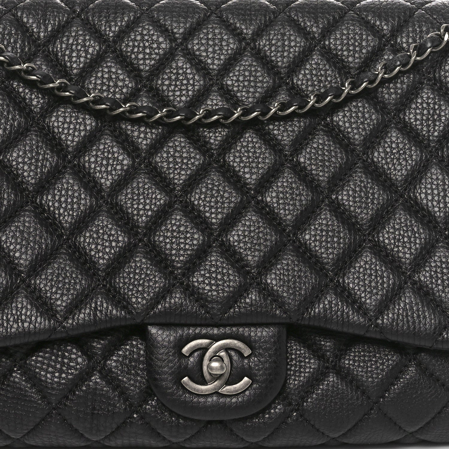 Chanel Grained Calfskin Quilted Small XXL Travel Flap Bag Black 8 of 10