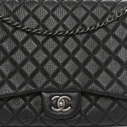 Chanel Grained Calfskin Quilted Small XXL Travel Flap Bag Black 8 of 10
