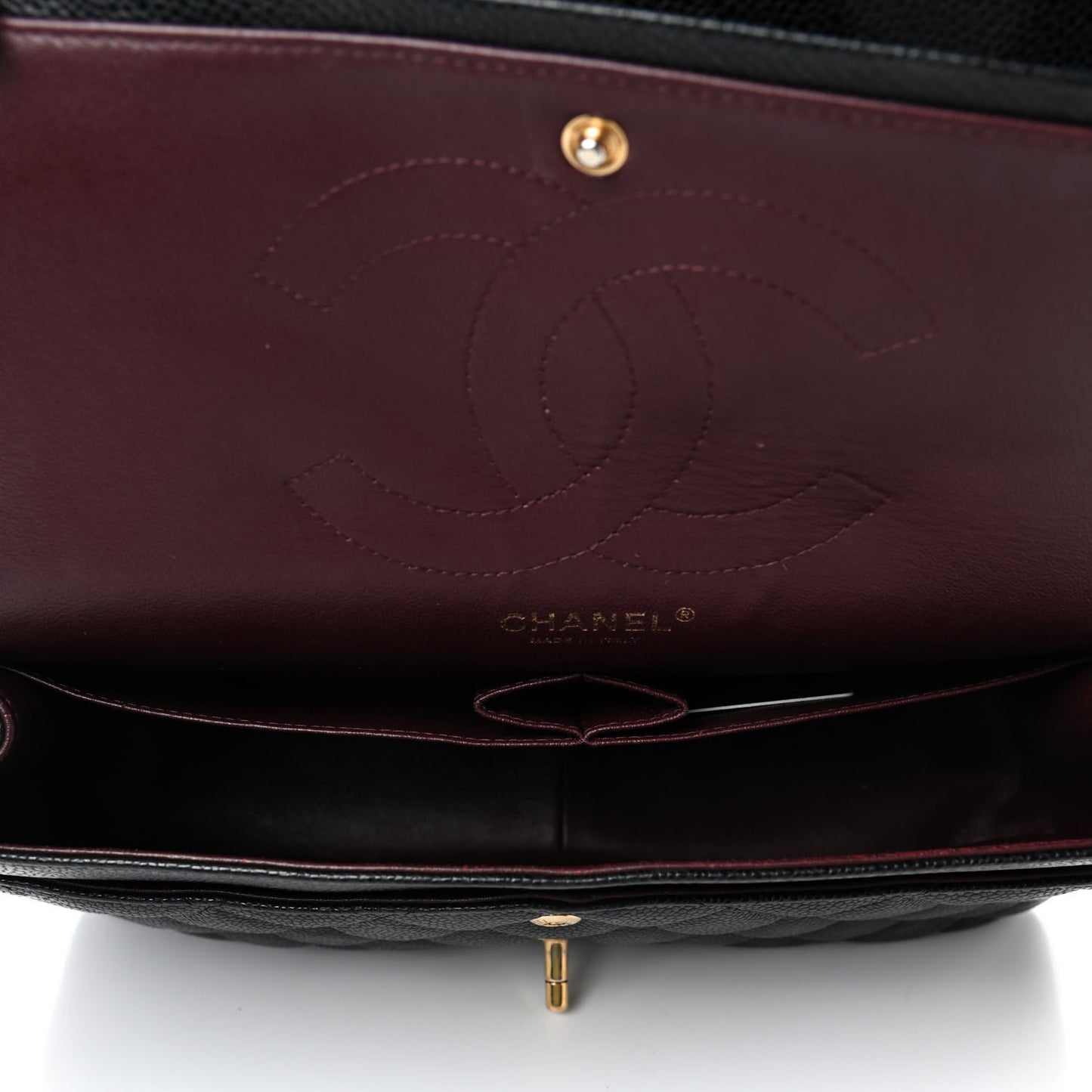 Caviar Quilted Jumbo Double Flap Black