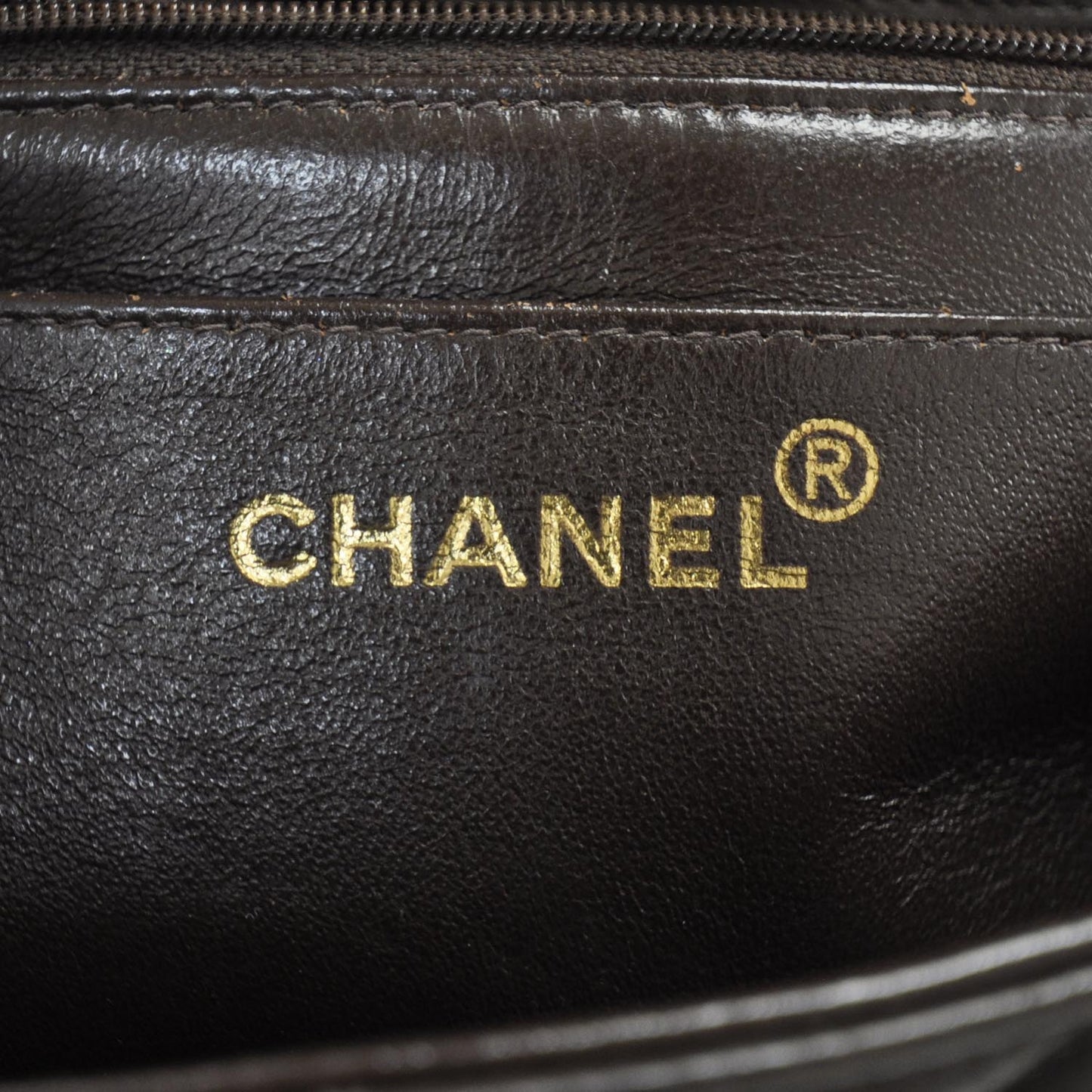 Lambskin Quilted Medium Flap Brown