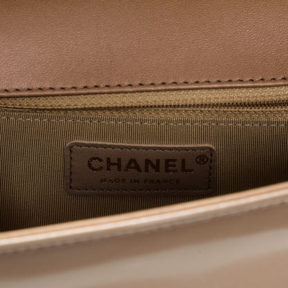 Chanel Iridescent Calfskin Quilted New Medium Boy Flap Dark Beige 6 of 7