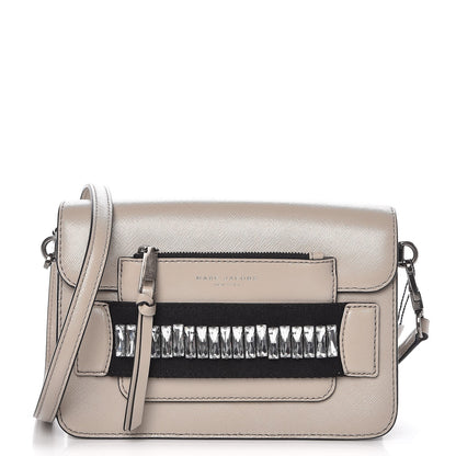 Marc Jacobs Saffiano Crystal Embellished Medium Madison Flap Crossbody Bag Pebble Multi 1 of 6