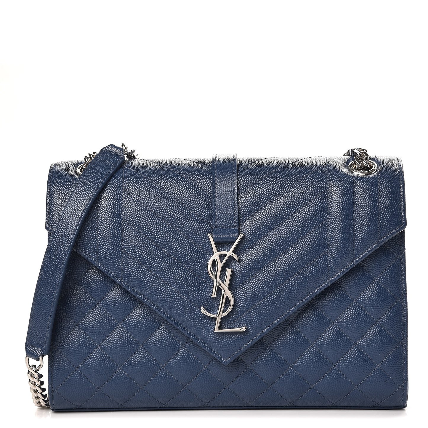 Grain De Poudre Textured Mixed Matelasse Triquilt Medium Monogram Satchel Denim