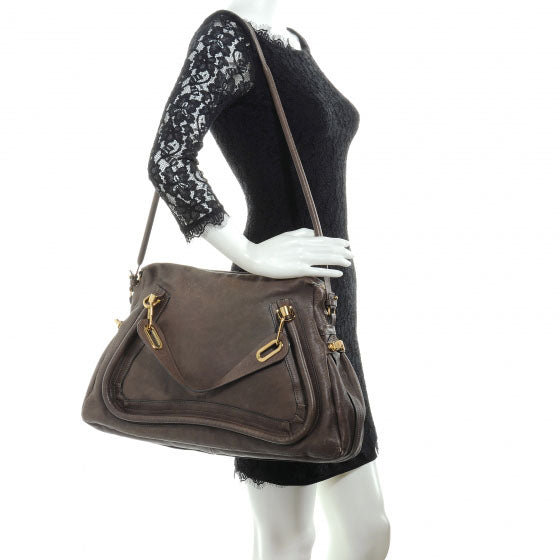 Chloe Calfskin Large Paraty Tote Rock 2 of 9