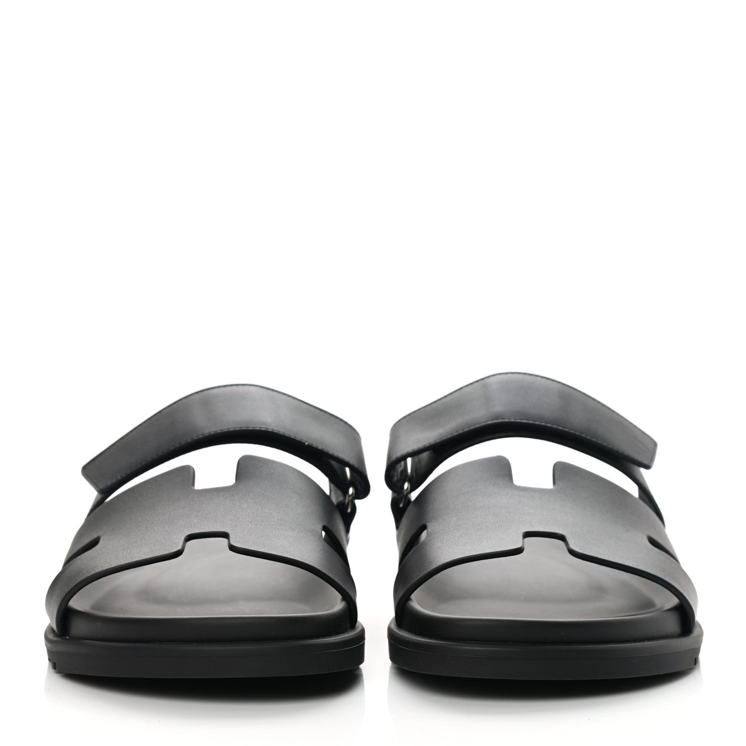 Hermes Calfskin Mens Chypre Sandals 41.5 Black 2 of 9