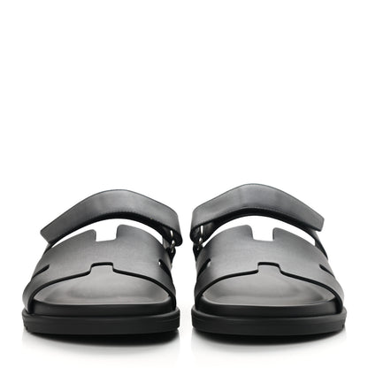 Hermes Calfskin Mens Chypre Sandals 41.5 Black 2 of 9
