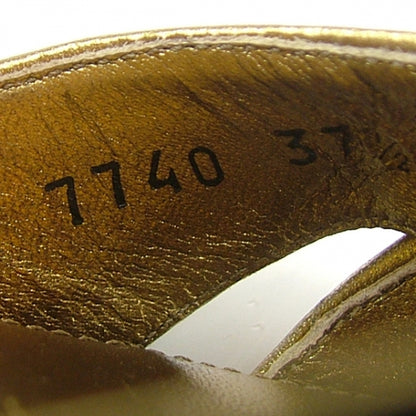 Prada Leather Platform Wedge Sandals 37.5 Gold 7 of 8