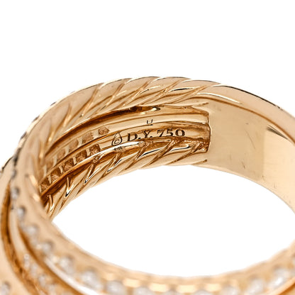 David Yurman 18K Yellow Gold Diamond Crossover 5-Row Ring 54 7 4 of 4