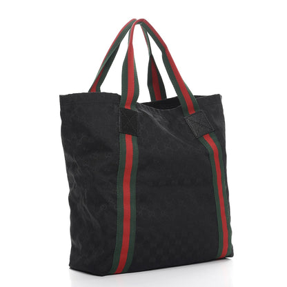 Gucci GG Monogram Medium Web Handle Vertical Tote Black 3 of 7