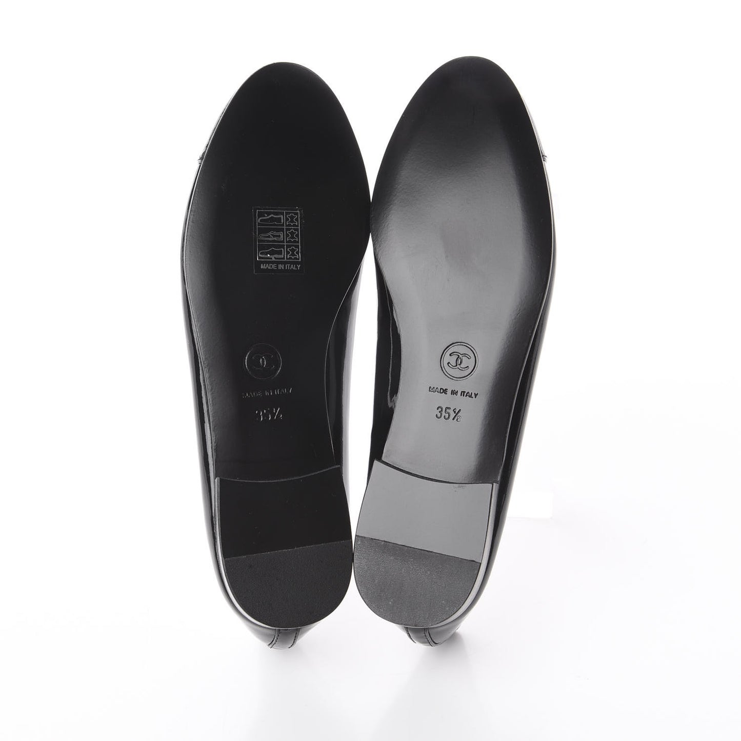 Patent CC Cap Toe Ballerina Flats 35.5 Black