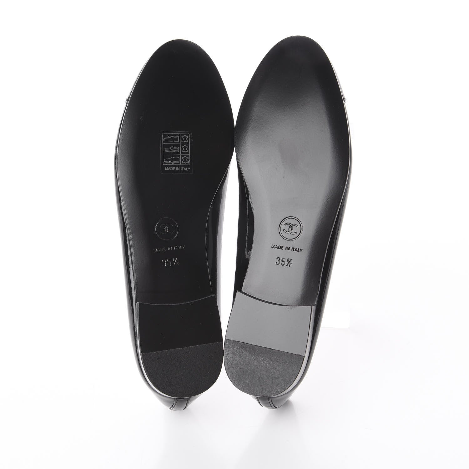 Chanel Patent CC Cap Toe Ballerina Flats 35.5 Black 5 of 7