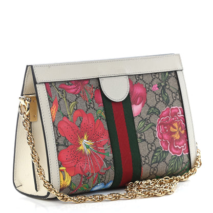 Gucci GG Supreme Monogram Flora Web Small Ophidia Chain Shoulder Bag White 2 of 6