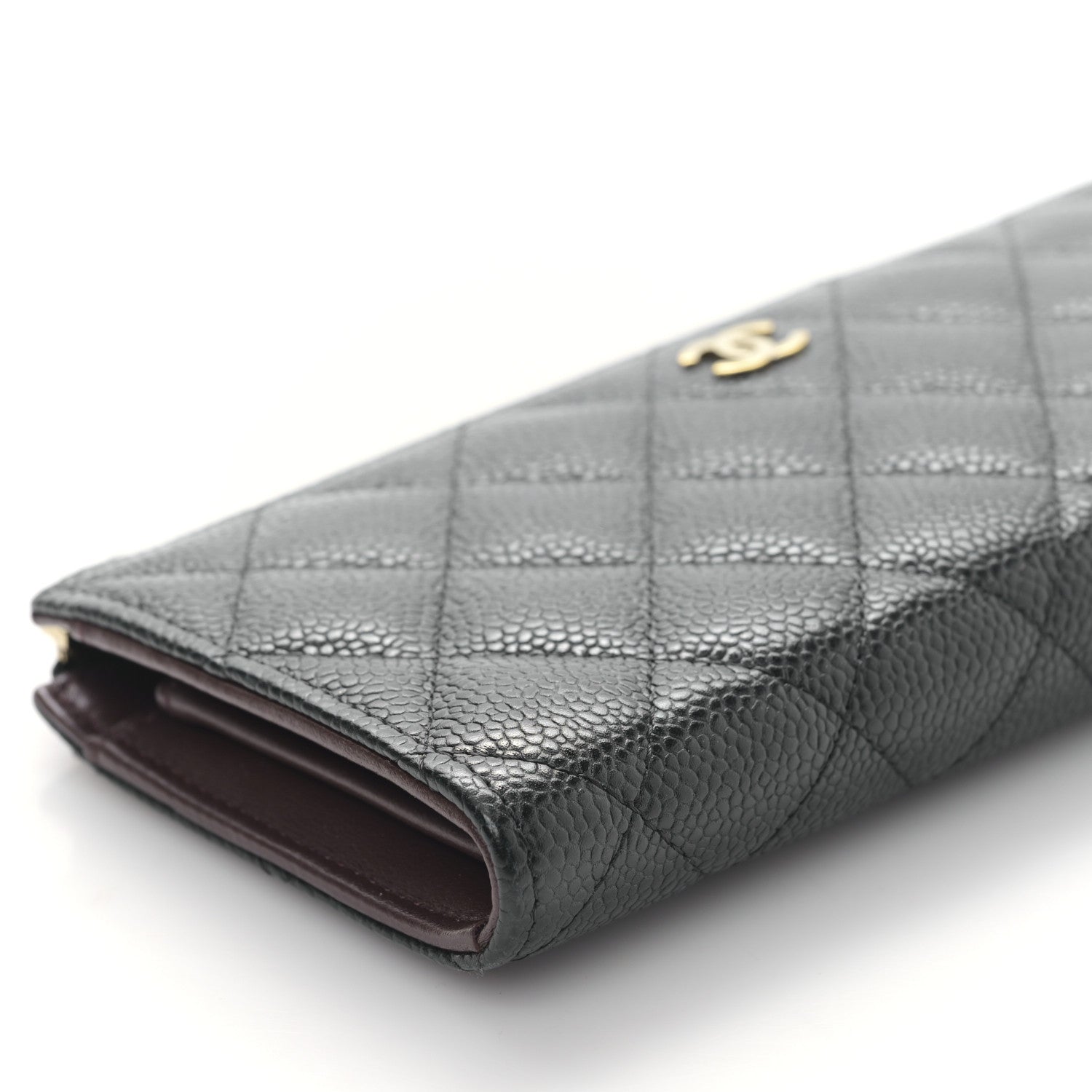 Chanel Caviar Quilted Zip Around Clutch Wallet Black 9 of 11