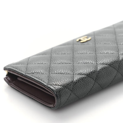 Chanel Caviar Quilted Zip Around Clutch Wallet Black 9 of 11