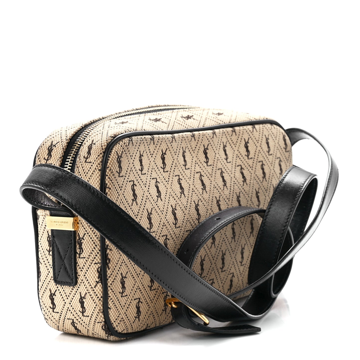 Canvas Monogram All Over Camera Bag Beige