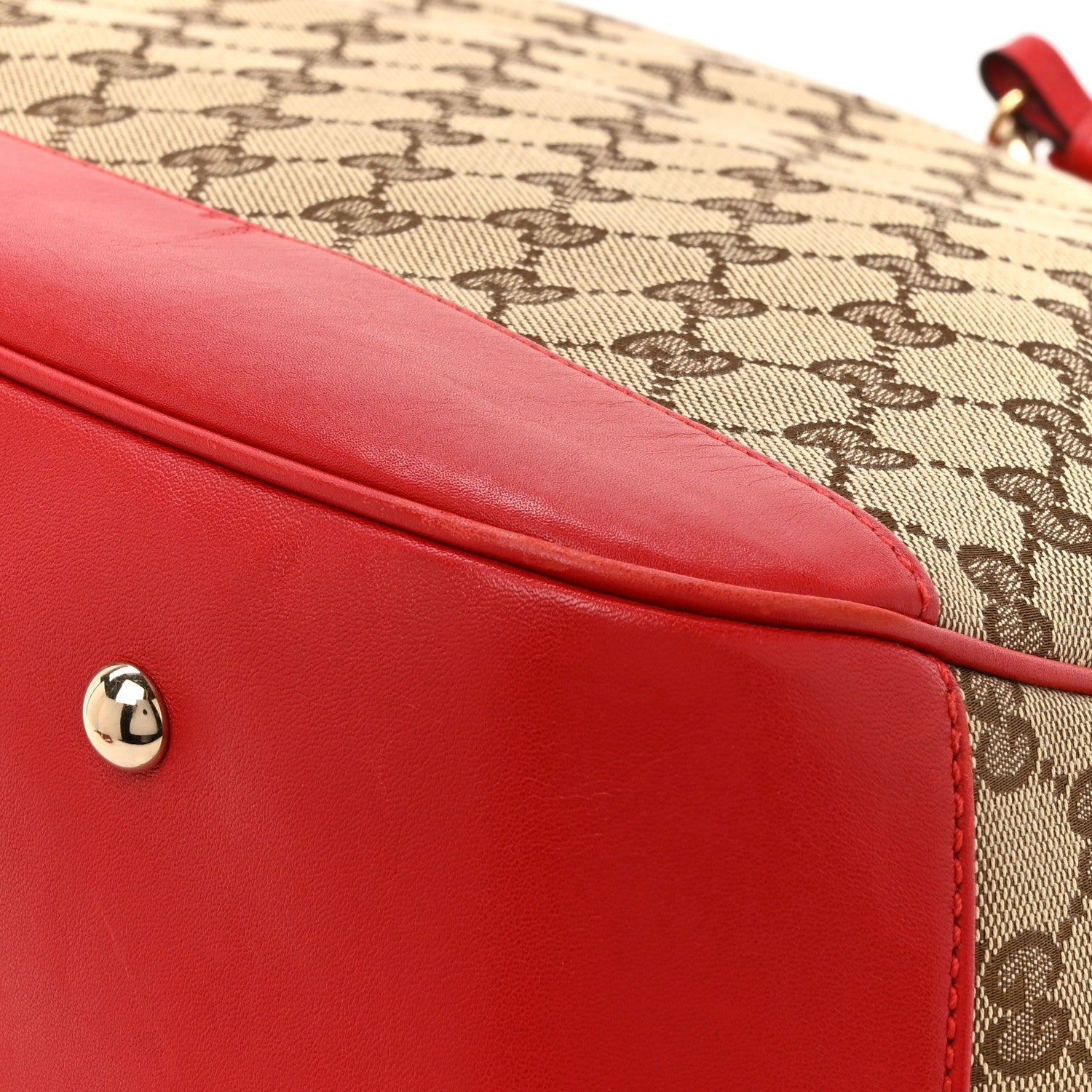 Gucci Monogram Medium Valentine Top Handle Bag Red 12 of 15