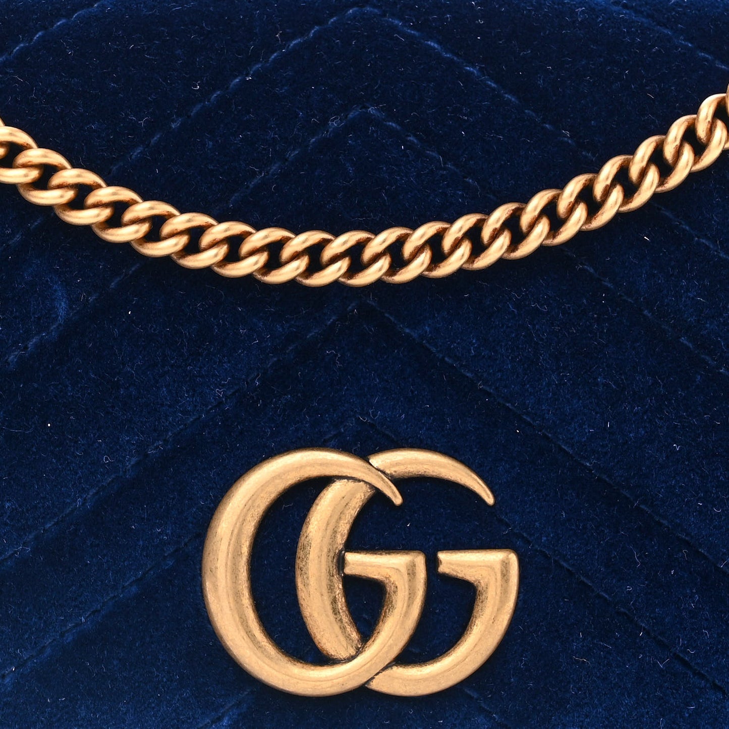 Velvet Matelasse GG Marmont Mini Bag Cobalt Blue