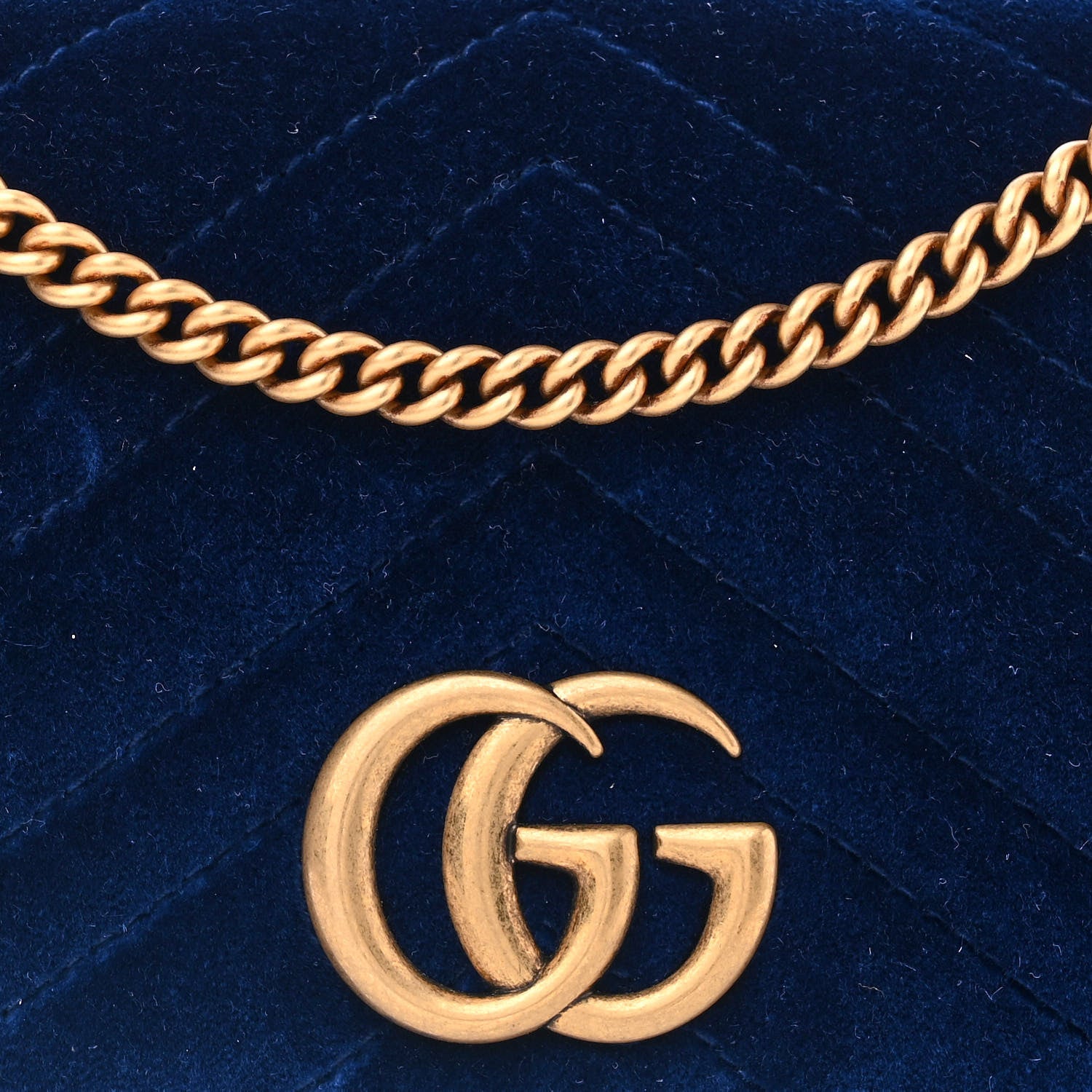 Gucci Velvet Matelasse GG Marmont Mini Bag Cobalt Blue 7 of 12
